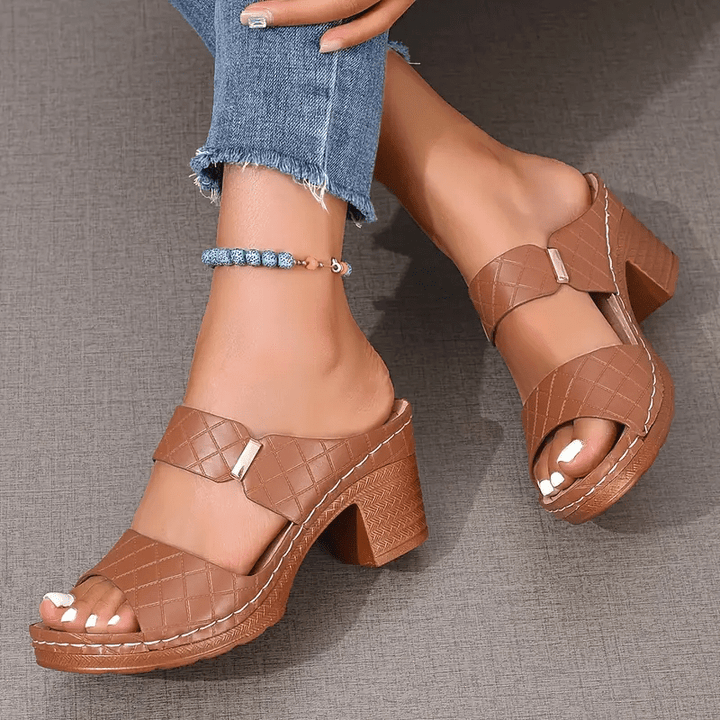 Celia Quilted Heeled Sandals