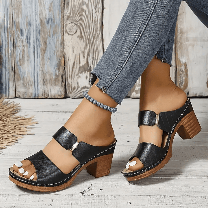 Celia Quilted Heeled Sandals